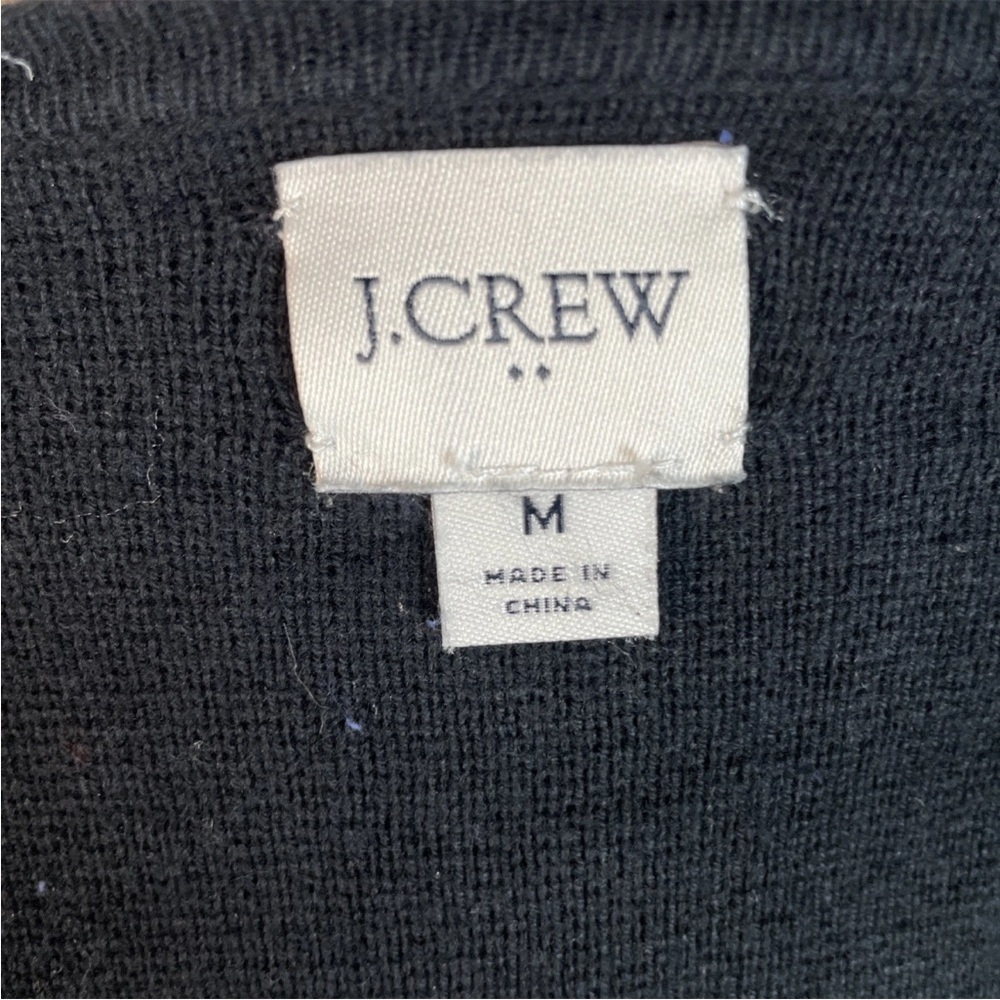 J Crew Vanessa Sweater Cardigan Blazer Duster Size Medium Black Office Cotton - Picture 5 of 6